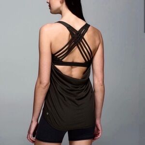 Lululemon Black Backless Strappy Back Tank Top